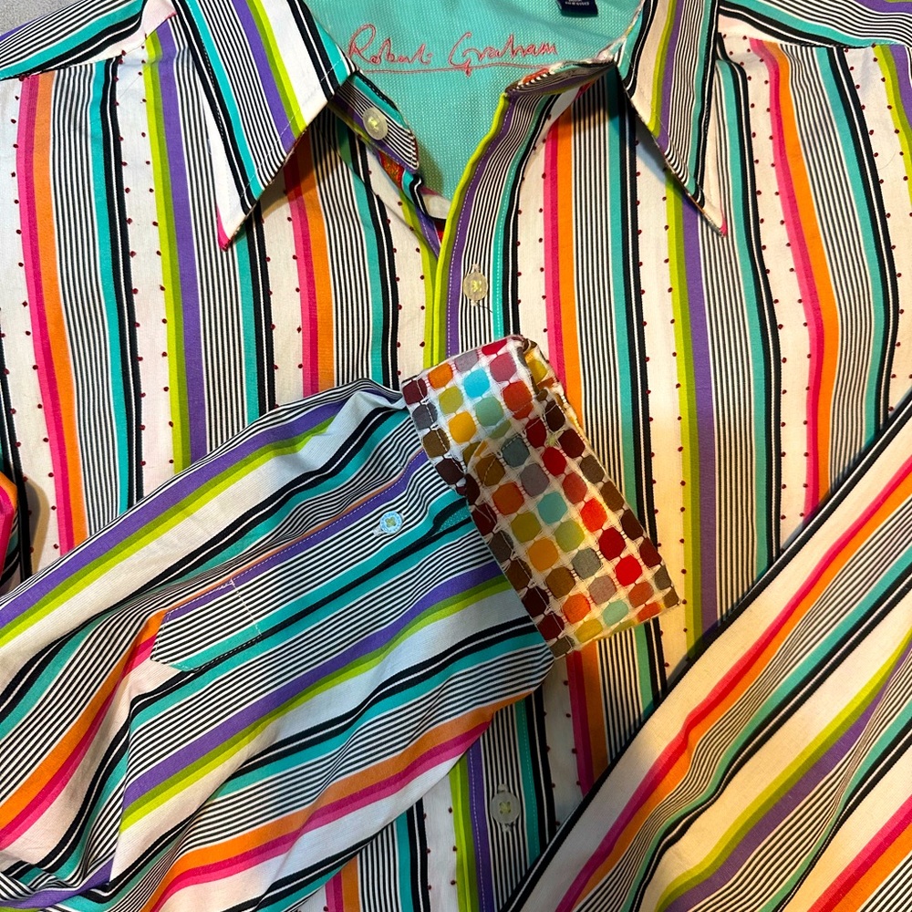 Robert Graham men’s button down long sleeve dress shirt 2XLB